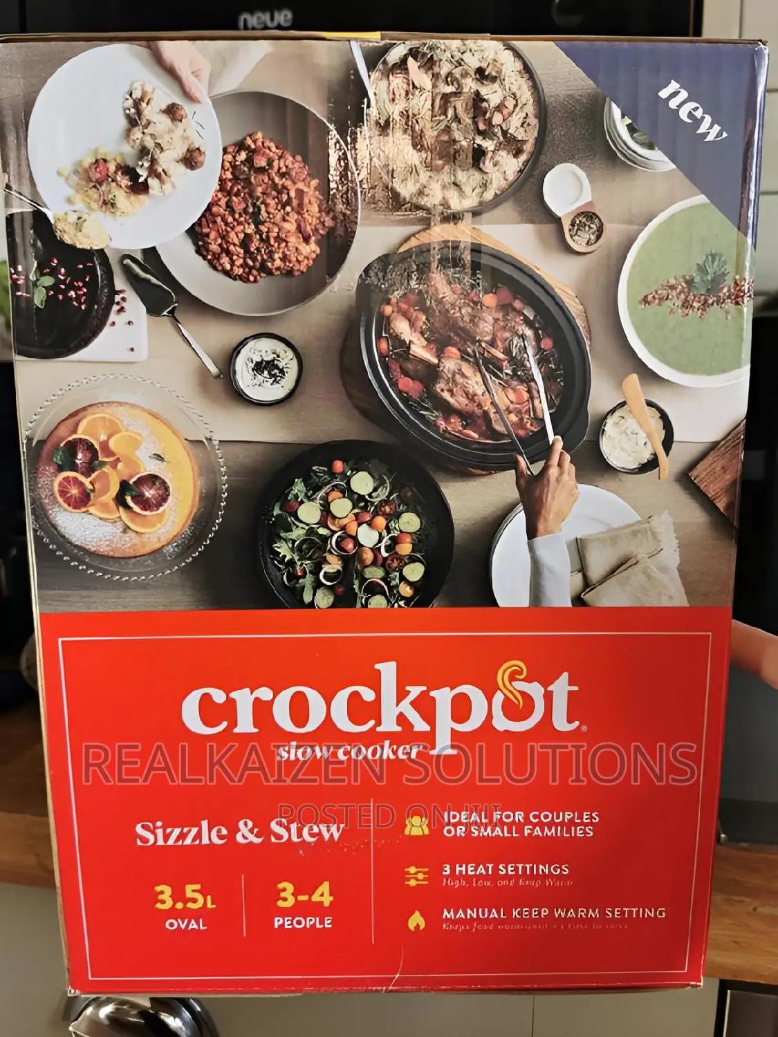 UK CROCKPOT 3.5L Stainless Steel Sizzle Stew Slow Cooker