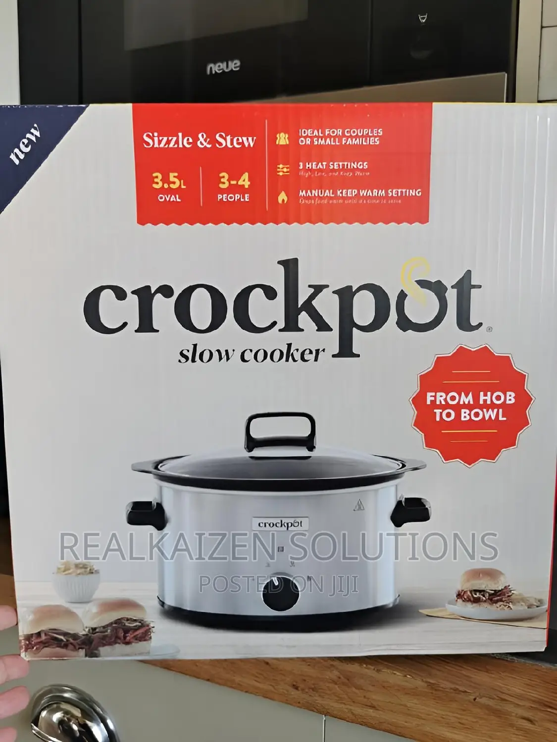UK CROCKPOT 3.5L Stainless Steel Sizzle Stew Slow Cooker