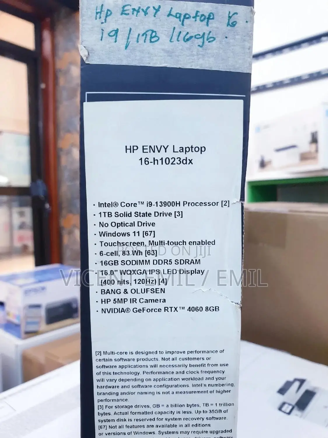 New Laptop HP Envy Pro 16GB Intel Core I9 SSD 1T