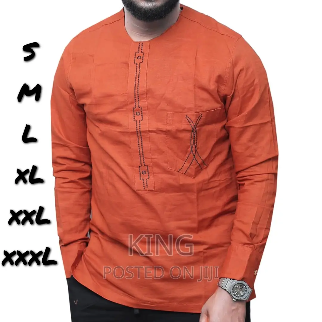 African Traditional Orange Shirt