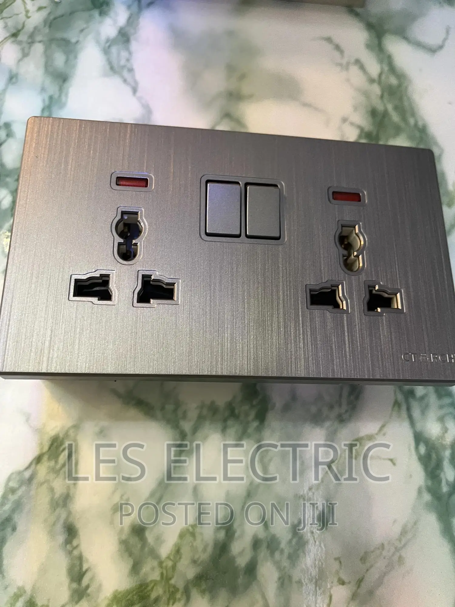 Double Socket Silver Grey