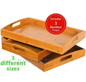 3 PCS Bamboo Trays