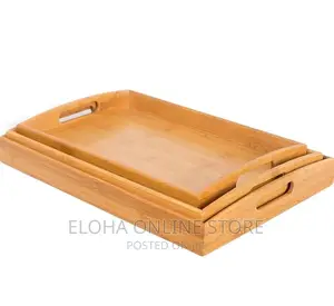3 PCS Bamboo Trays
