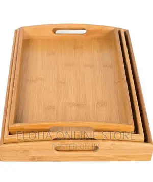 3 PCS Bamboo Trays