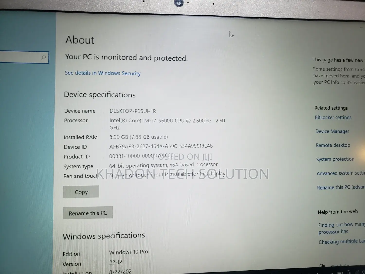 Laptop Lenovo ThinkPad T450 8GB Intel Core I7 HDD 500GB