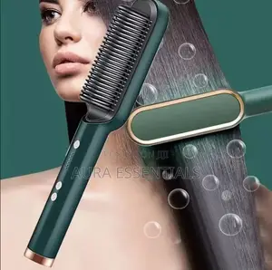 2 in 1 Hair Straightener Comb Straightening Brush Curler