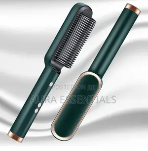 2 in 1 Hair Straightener Comb Straightening Brush Curler