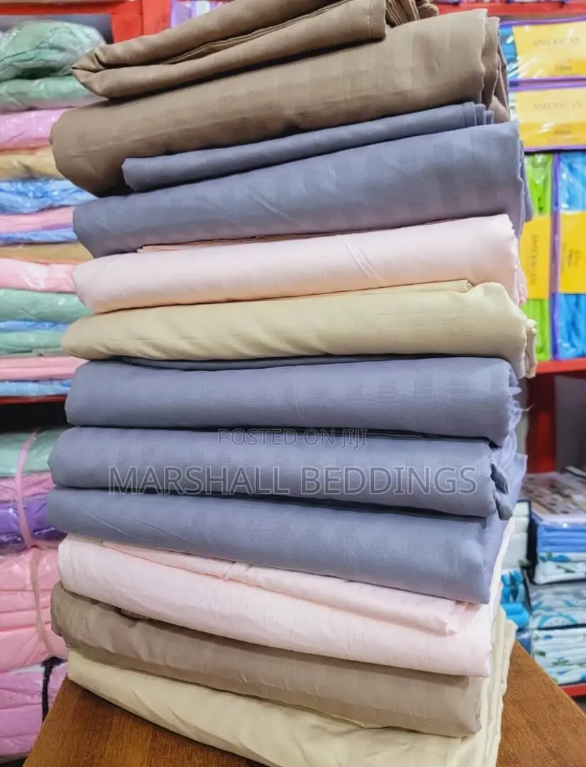 5*6 Plain Stripped Bedsheets