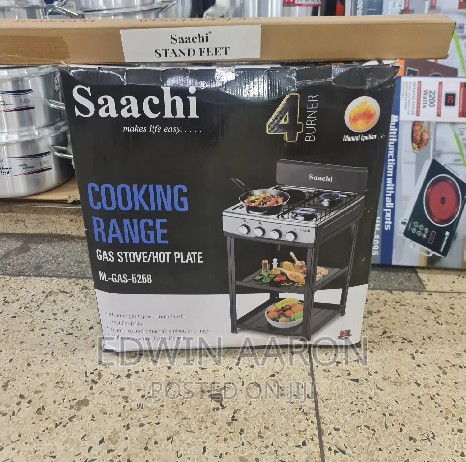 Saachi 4 Burner 2 +2 Gas Stove and Hot Plate