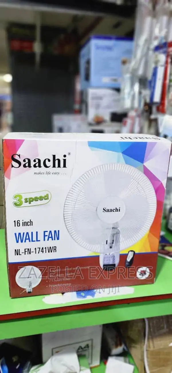 Saachi 3 Speed Wall Fan With Remote
