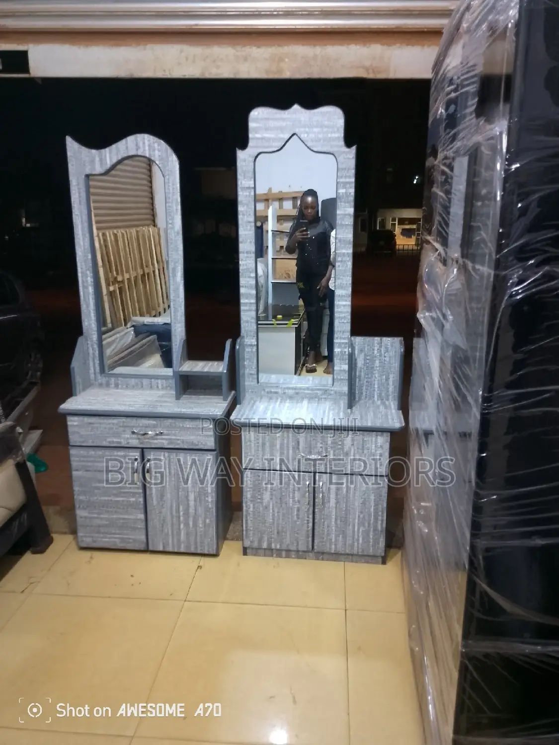 Gray Dressing Mirror A2