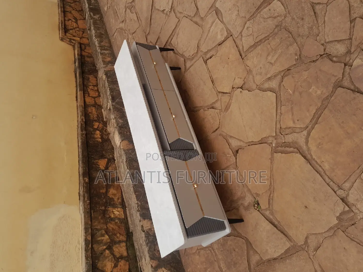 White and Grey Tv Stand