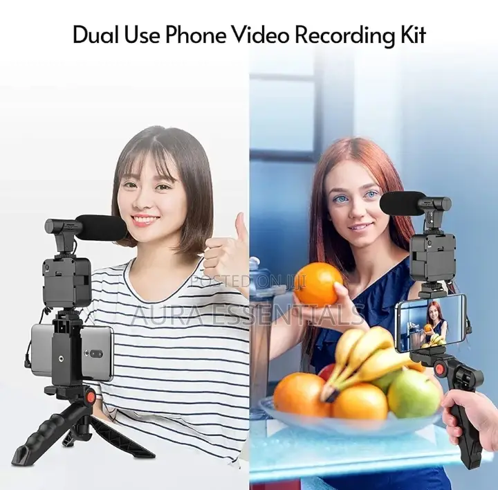 Smartphone Microphone Light Vlogging Video Kit