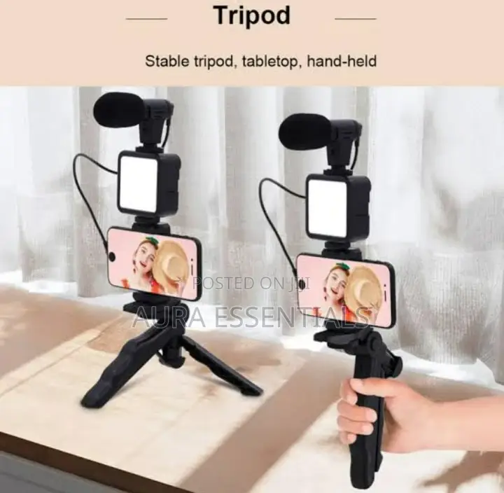 Smartphone Microphone Light Vlogging Video Kit
