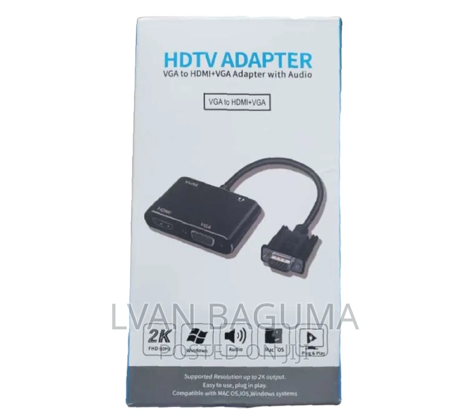HDTV Adapter - VGA to HDMI + VGA Adapter With Audio