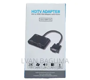 HDTV Adapter - VGA to HDMI + VGA Adapter With Audio