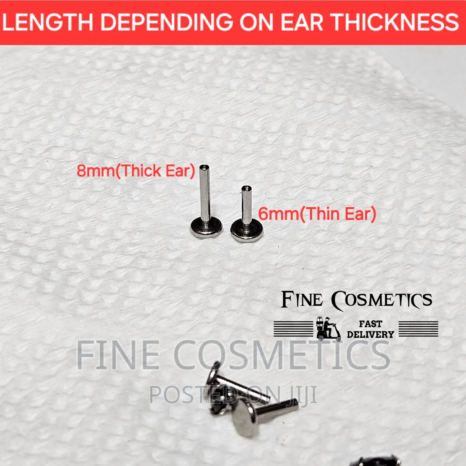 MEN'S BLACK Stainless Steel Ear Studs | 6mm And 8mm Earrings