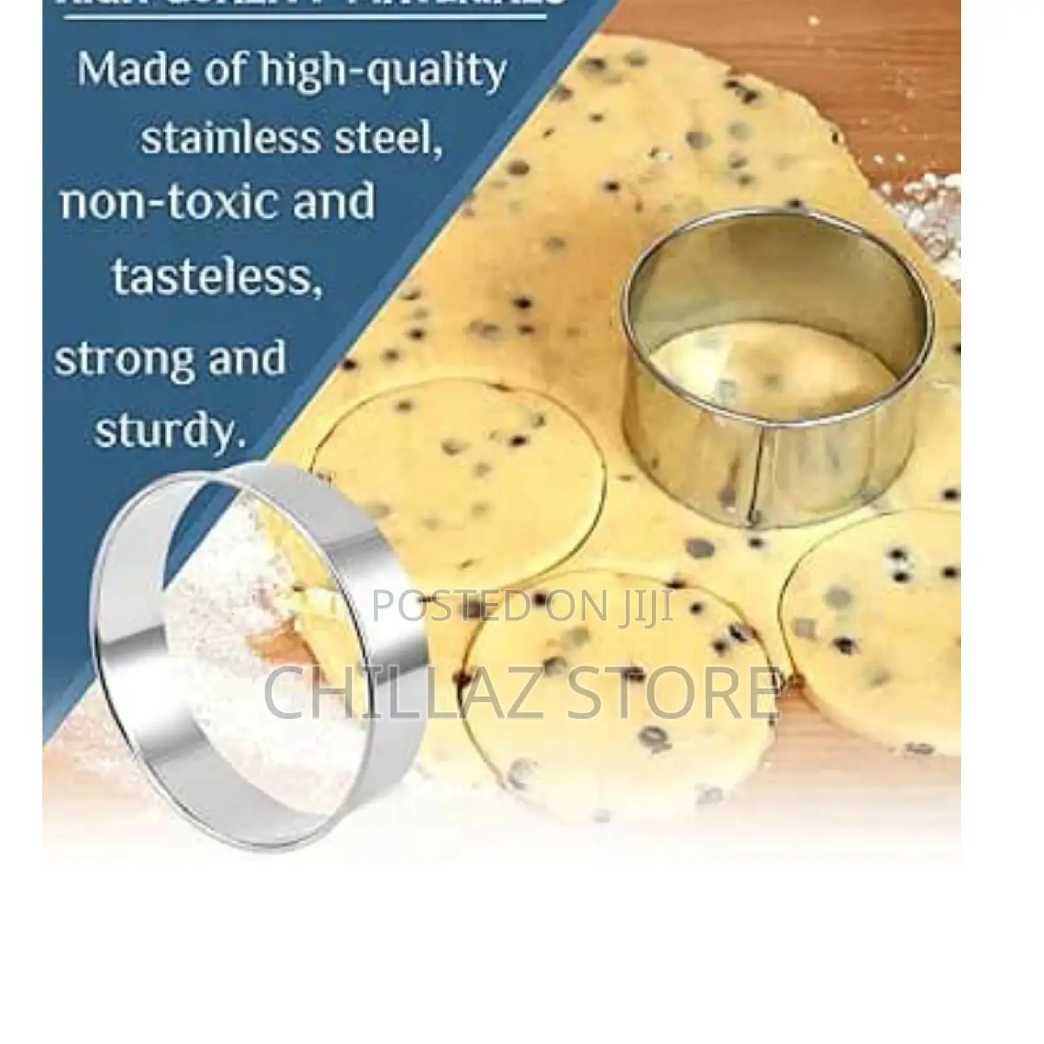 12pcs Stainless Steel Round Biscuit Cutter.