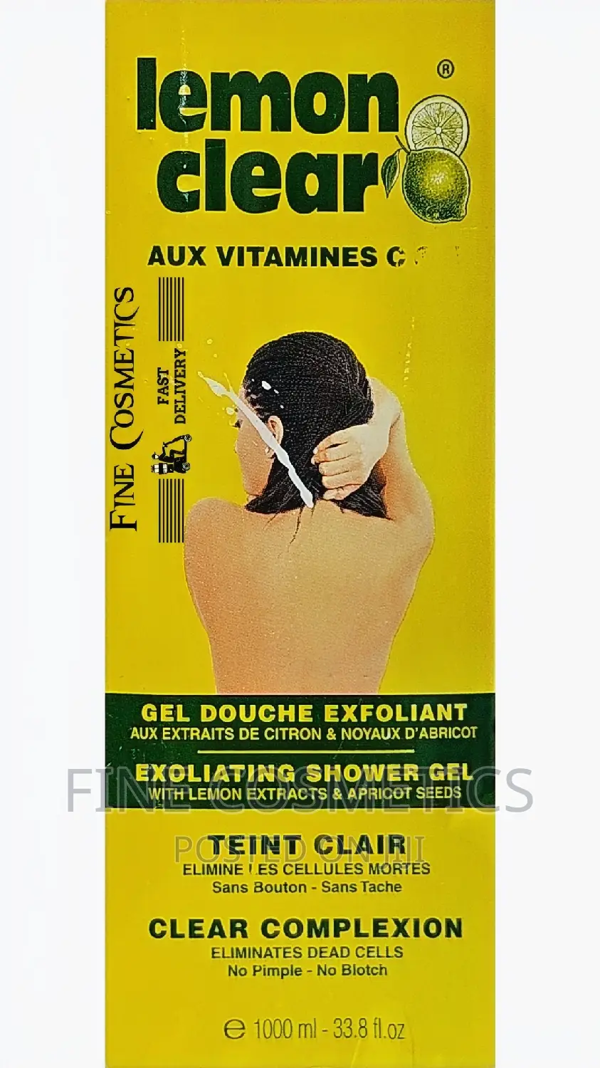 LEMON CLEAR Exfoliating Apricot Shower Gel Wiz Lemon Extract