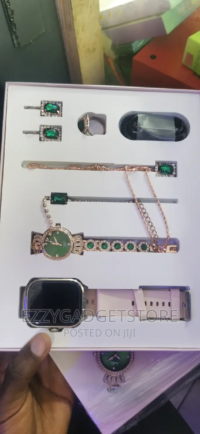 Elegant Ladies Smart Watch Necklace, Ring, Watch, Earrings