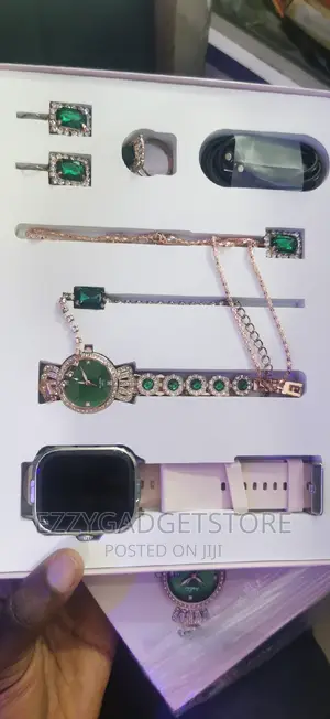 Elegant Ladies Smart Watch Necklace, Ring, Watch, Earrings