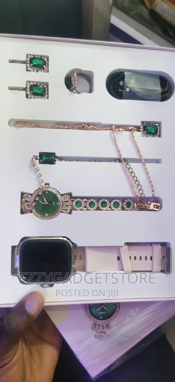 Elegant Ladies Smart Watch Necklace, Ring, Watch, Earrings