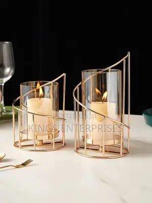 Golden Glass Candle Holder