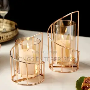 Golden Glass Candle Holder