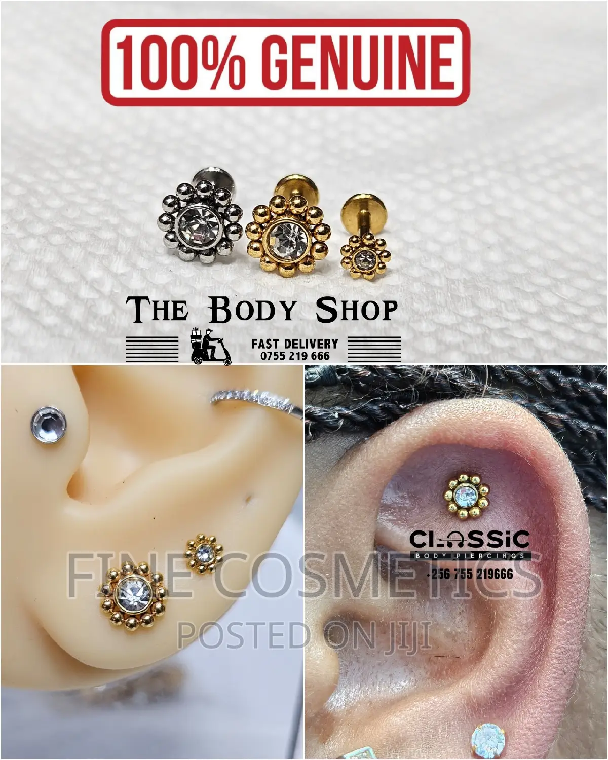 SUNFLOWER EAR/NOSE STUD | Steel Internally Threaded Earring