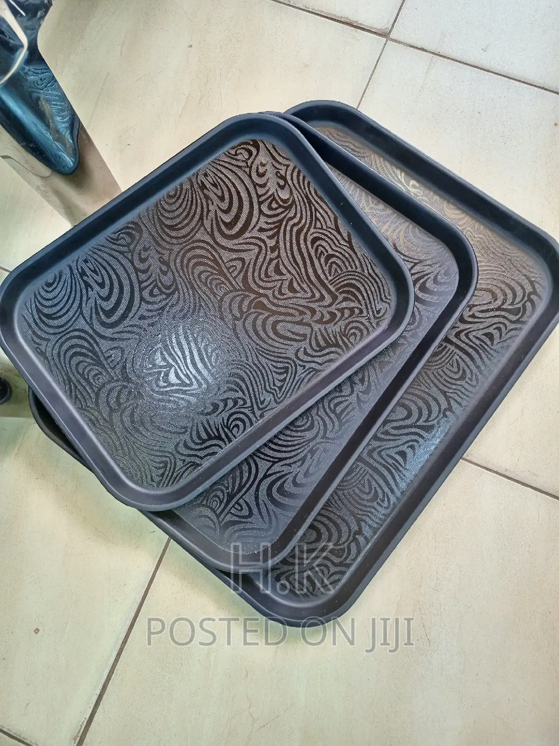 Black Tray Set of 3pcs