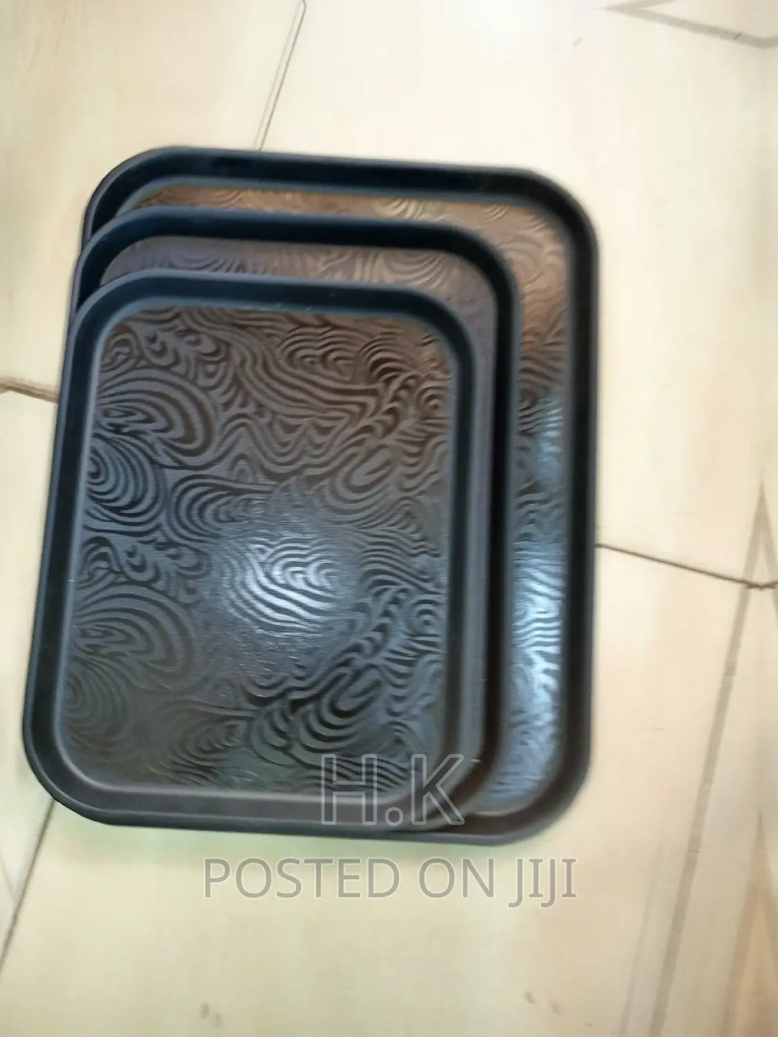 Black Tray Set of 3pcs