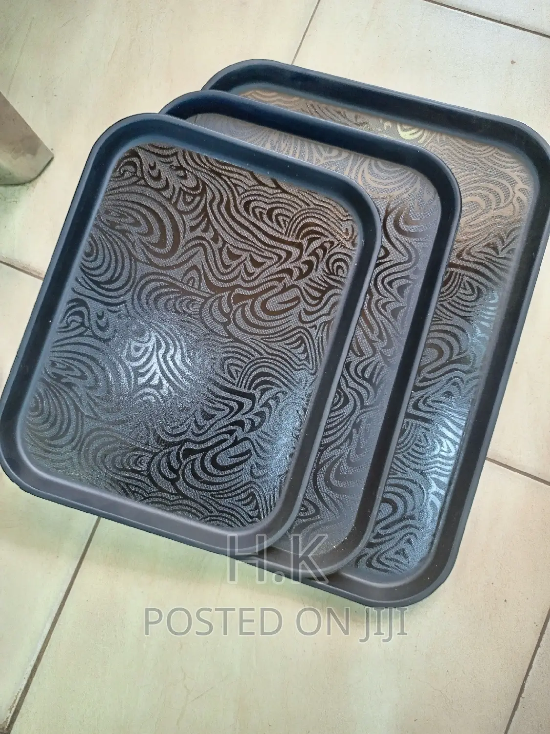 Black Tray Set of 3pcs