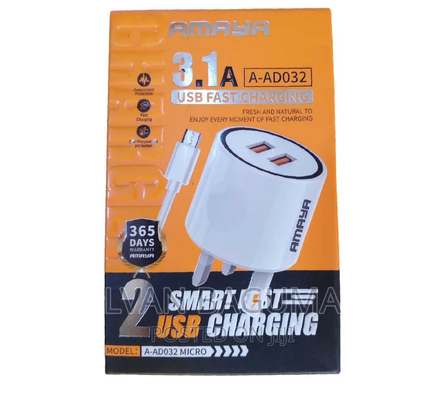 Amaya High Speed Charging Adapter - High Quality, 2 USB Port