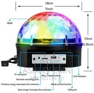 Mp3 + Bluetooth Crystal Magic Ball Led Light
