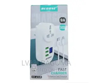 RECRSI Fast Charger - 3 USB Port, 1 Power Socket