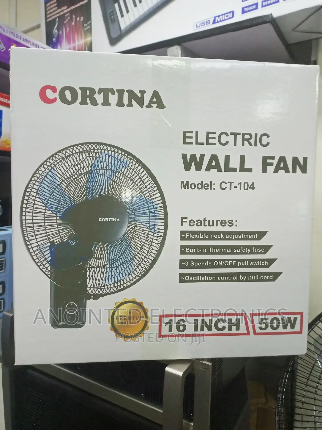 Cortina Black Wall Fans