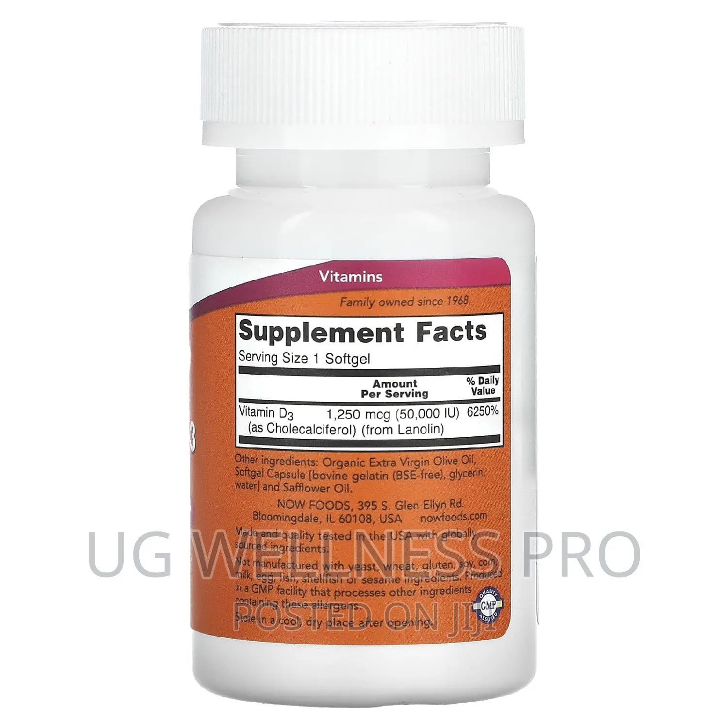 NOW Foods, Vitamin D-3, Max Potency, 50,000 IU, 50 Softgels