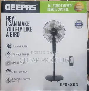 16 Inches Geepas Stand Fan With Remote