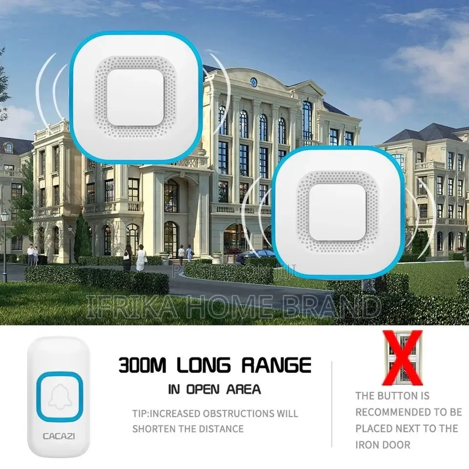 Wireless Waterproof Doorbell 300M Range 38 Chimes US