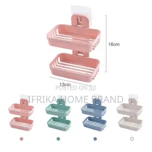 Bathroom Suction Cup Soap Dishes Plastic Holders Wall-Mount