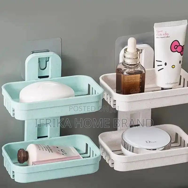 Bathroom Suction Cup Soap Dishes Plastic Holders Wall-Mount