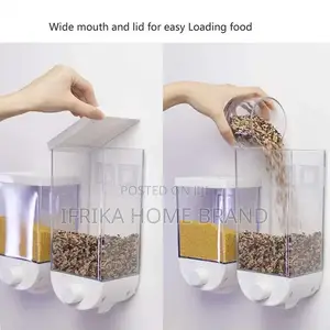 1pc 1/1.5l Bulk Wall Mounted Cereals Storage Dispenser