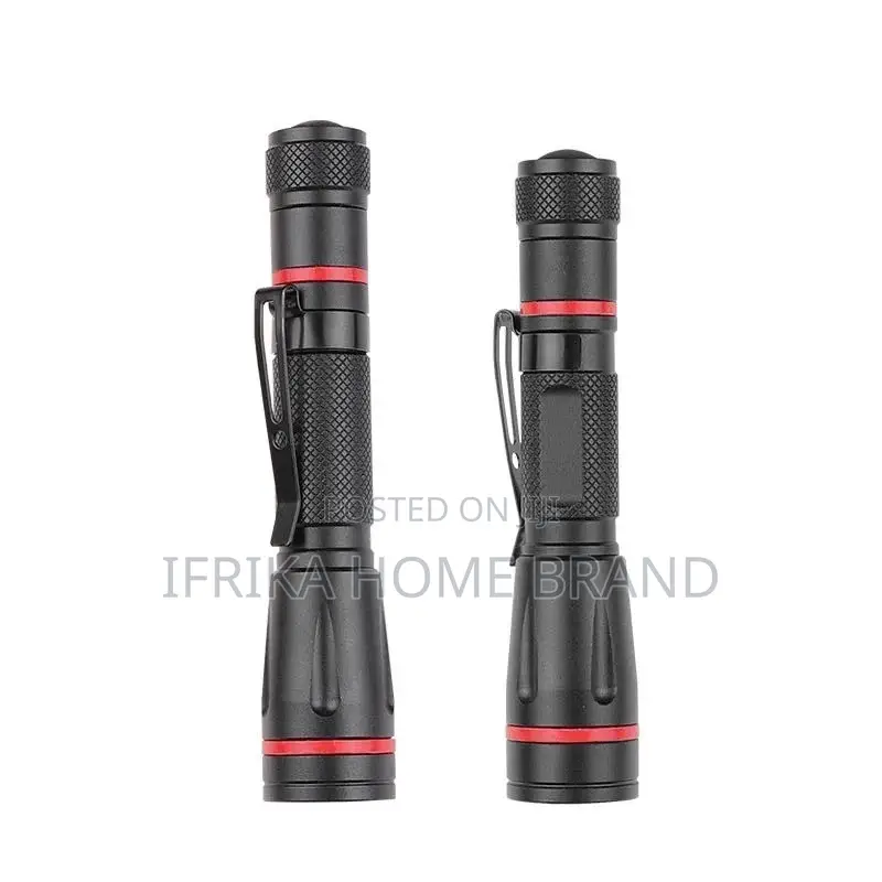 Mini LED Flashlight Portable Pen Light With Clip Zoomable