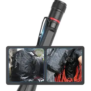 Mini LED Flashlight Portable Pen Light With Clip Zoomable