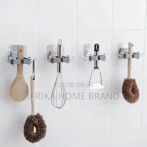 1pcnail-Free Mop Holder Multi-Function Traceless Brush Broom