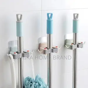 1pcnail-Free Mop Holder Multi-Function Traceless Brush Broom