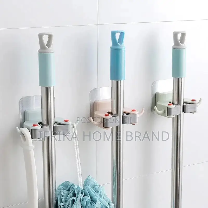 1pcnail-Free Mop Holder Multi-Function Traceless Brush Broom