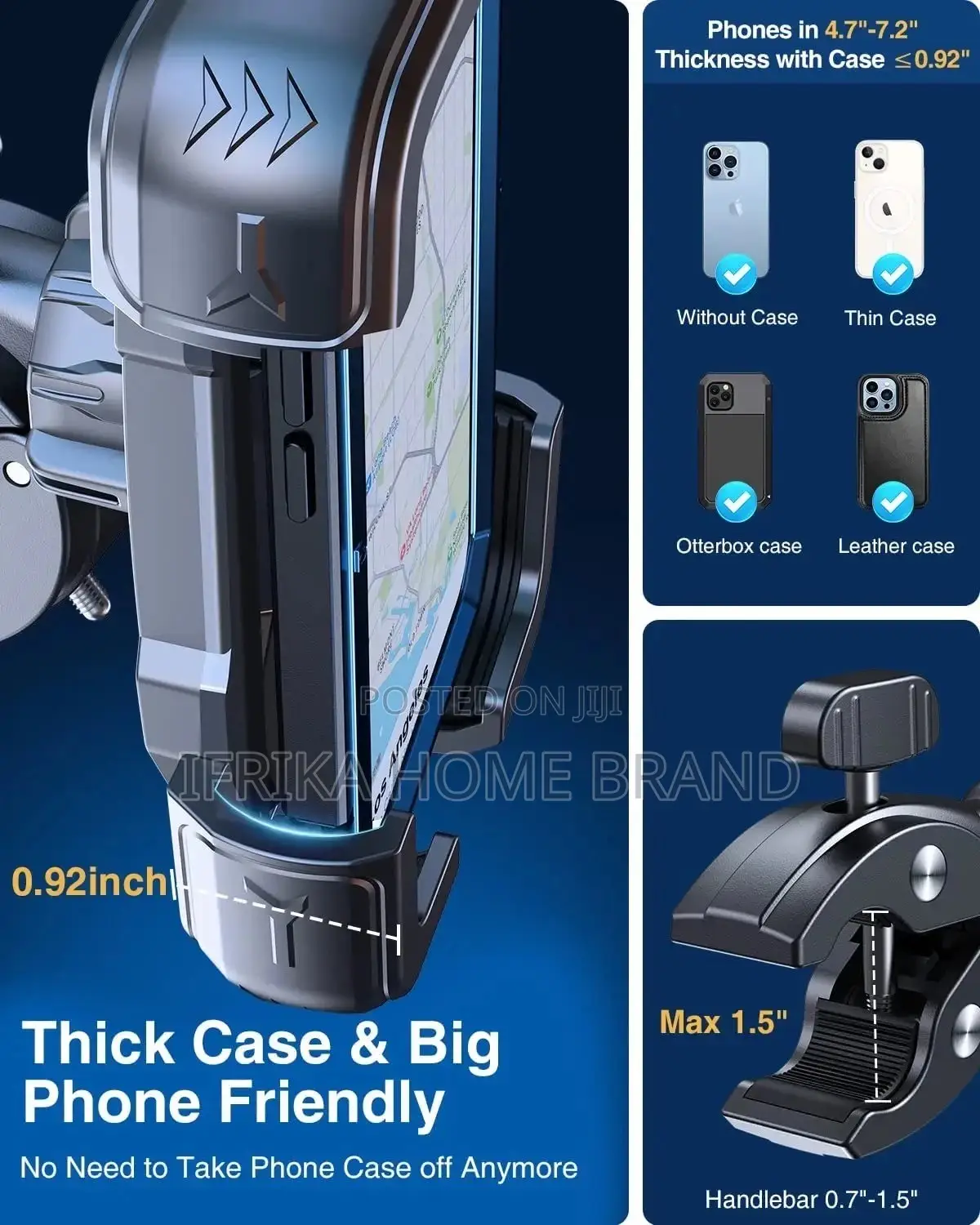 360 Rotation Handlebar Bracket Mount Adjustable Stand Phone