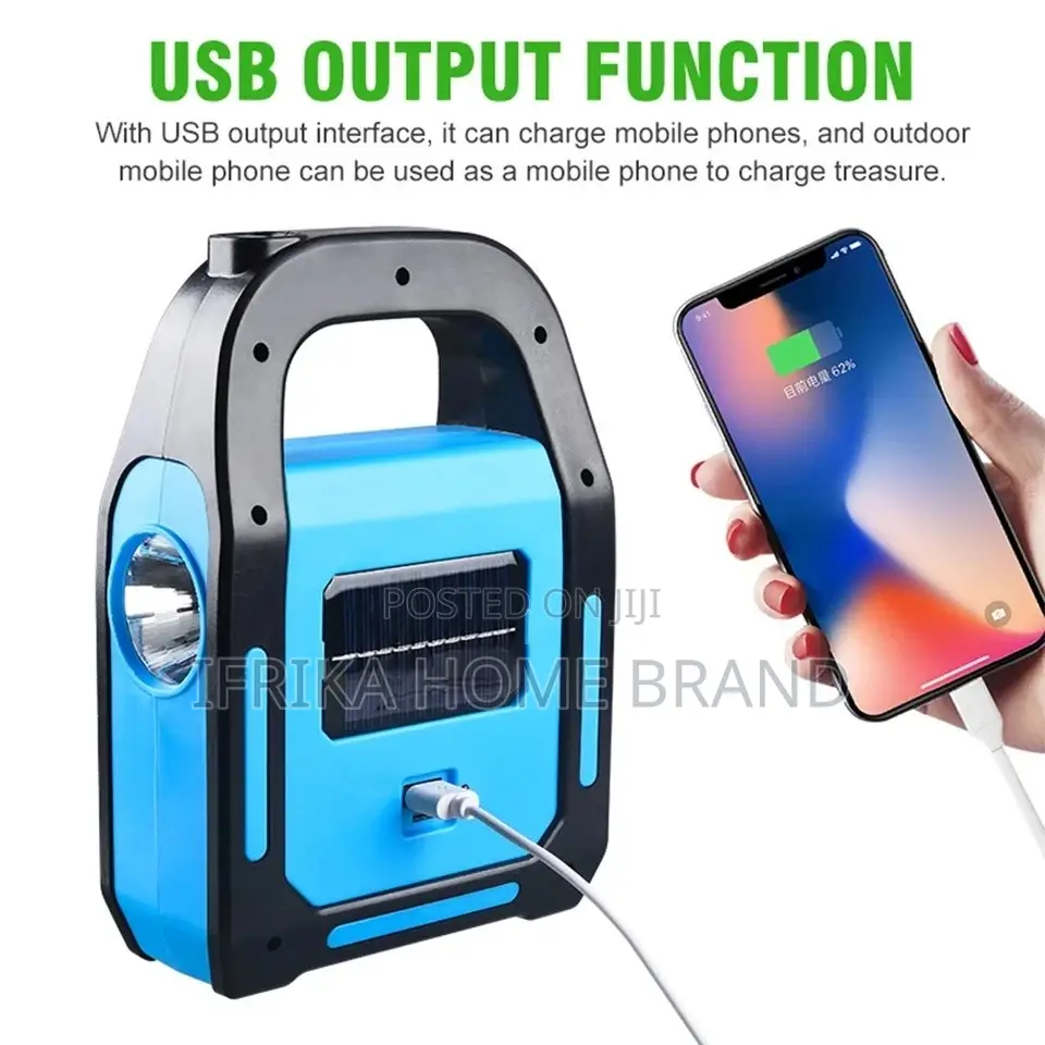 Solar LED Flashlight Handheld Lantern Power Bank Flashlight