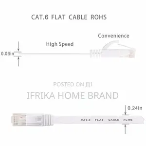 15M Pure Copper CAT6 Flat UTP Ethernet Network Cable RJ45